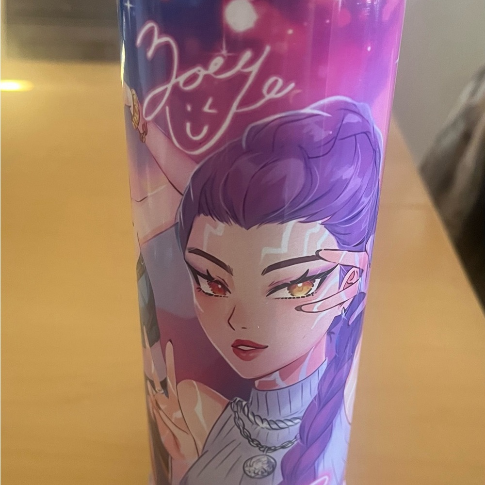 K-Pop Travel Tumbler in Pink and Rainbow - Picture 4 of 5